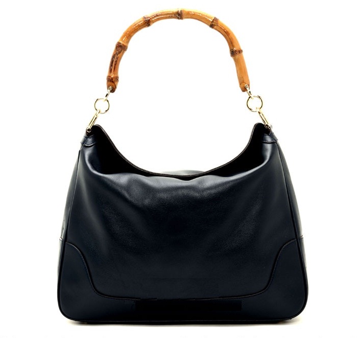 Authentic Gucci Diana Bamboo Handle Bag 282315 Black Leather